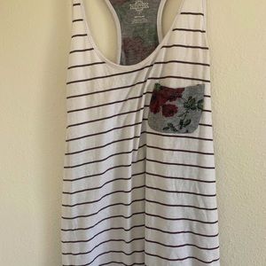 White and grey striped tank top
